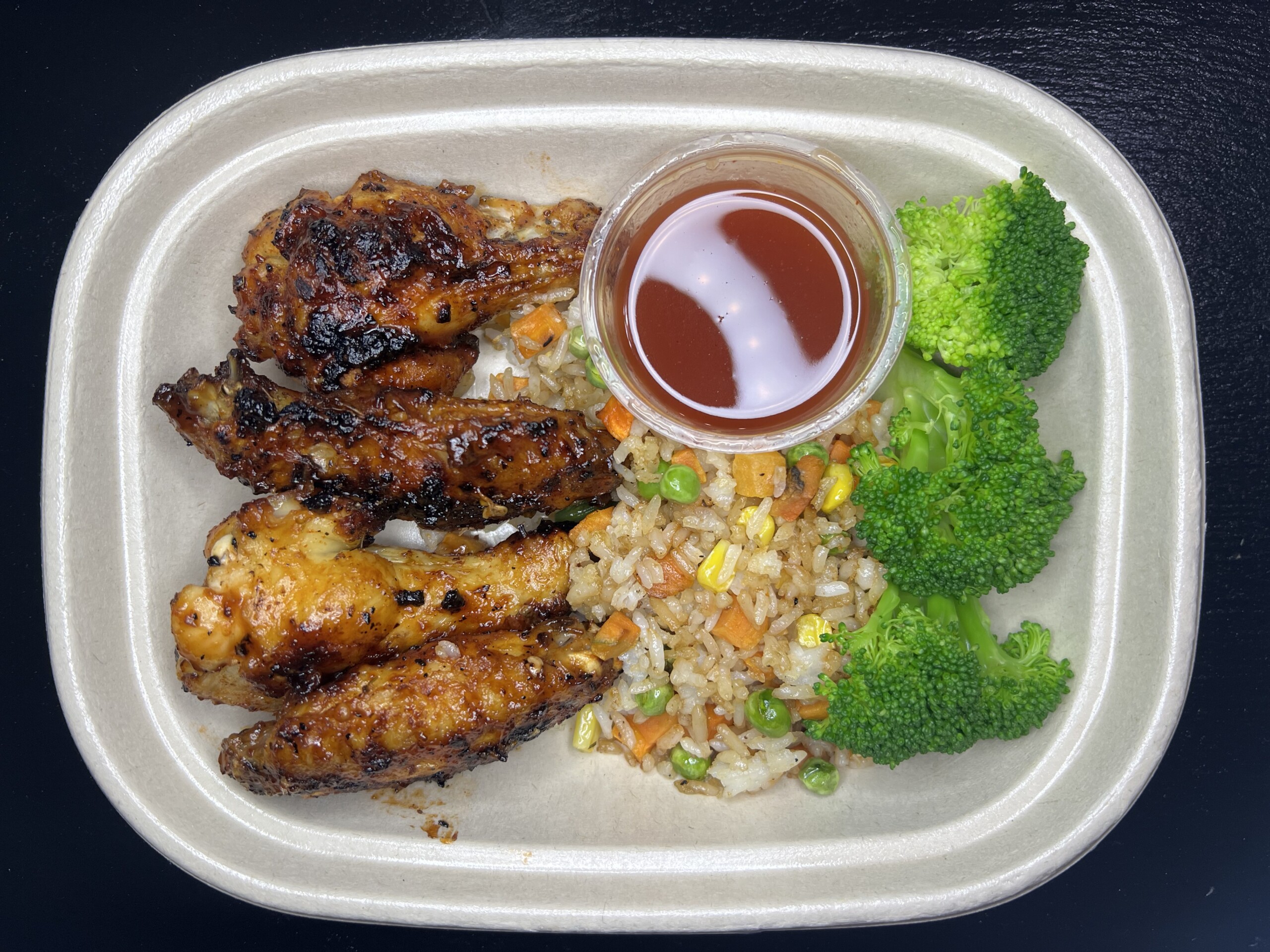 Chicken Wings With Fried Rice And Veggies Lean Chopped Up Meals 0463